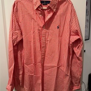 Ralph Lauren Orange Checkered Men's Shirt